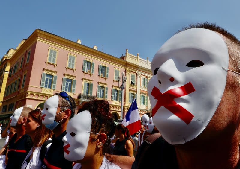 Demonstration against vaccination and health pass bill in Nice