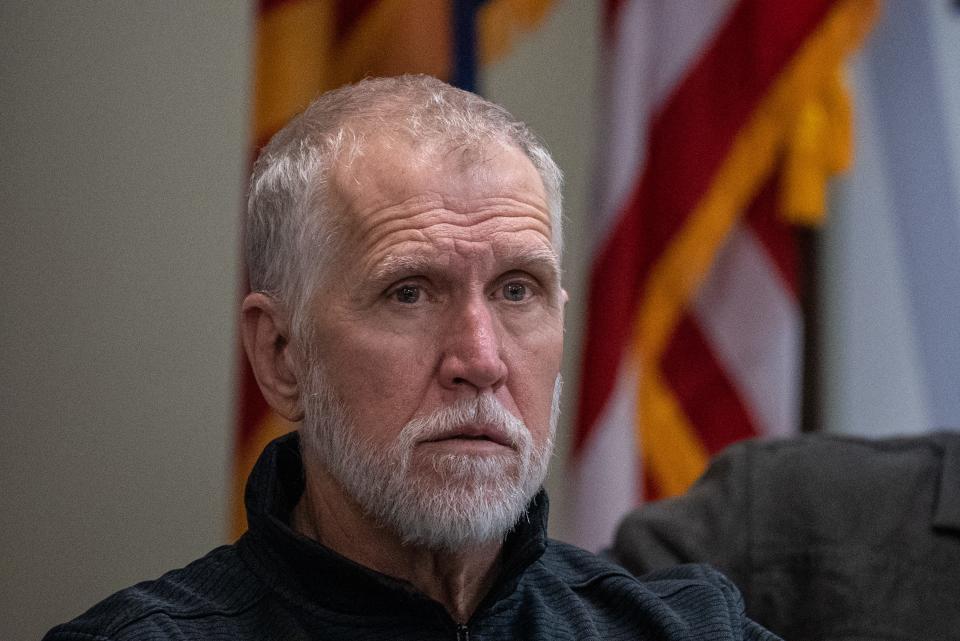 U.S. Sen. Thom Tillis, R-N.C., attends a roundtable discussion on border policy at the Regional Center for Border Health in Somerton, Ariz., on Jan. 10, 2023.