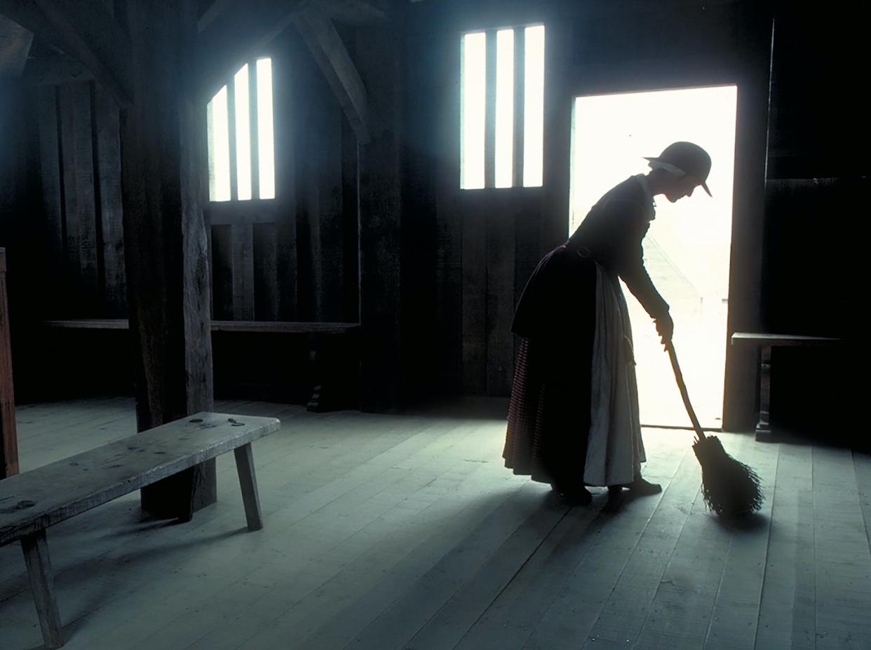 Maids, who invariably lived with their employers, were especially vulnerable. <a href="https://www.gettyimages.com/detail/news-photo/an-unidentified-historical-re-enactor-sweeps-the-floor-of-news-photo/1190024862?adppopup=true" rel="nofollow noopener" target="_blank" data-ylk="slk:Brownie Harris/Corbis via Getty Images;elm:context_link;itc:0;sec:content-canvas" class="link ">Brownie Harris/Corbis via Getty Images</a>