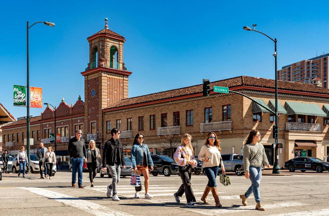 The Country Club Plaza draws the crowds, especially when the weather is nice.