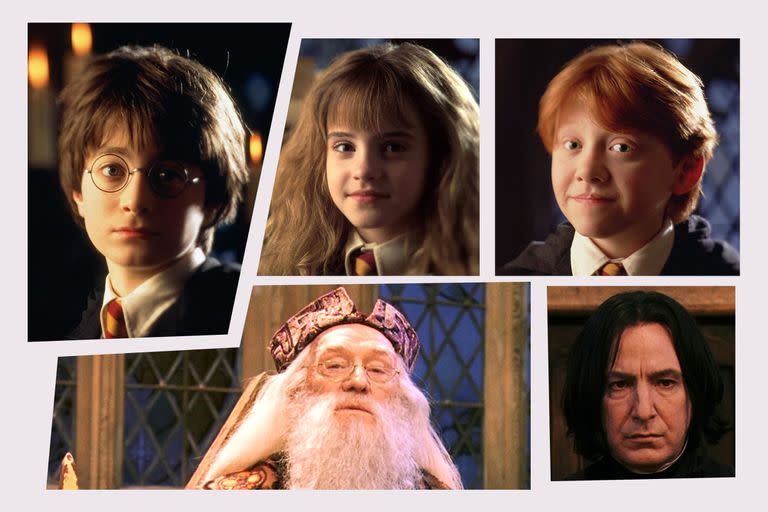 Harry Potter, Hermione Granger, Ron Weasley, Albus Dumbledore y Severus Snape, protagonistas y secundarios memorables de la saga