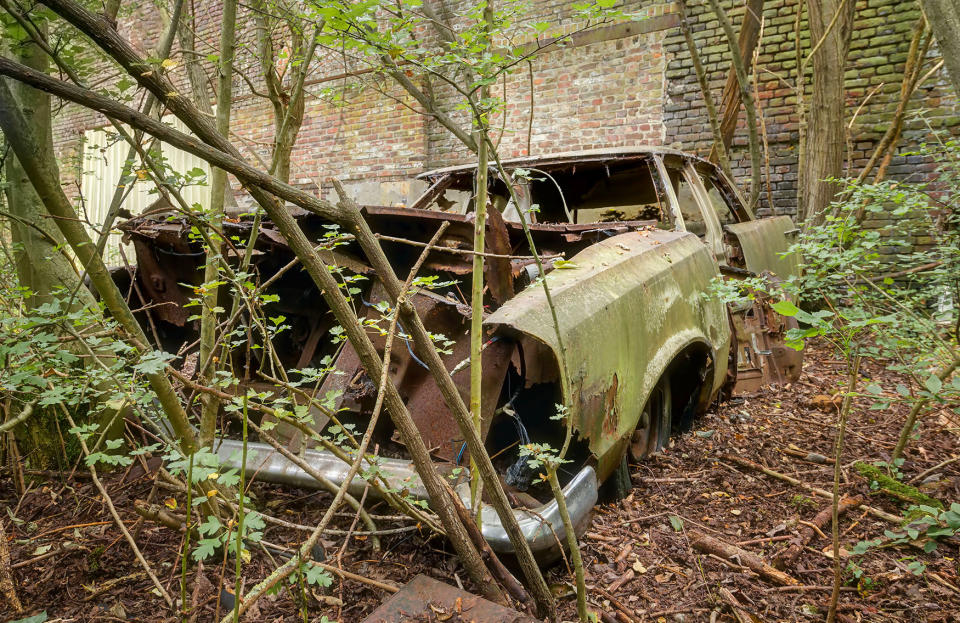 Cars left behind turning to rust