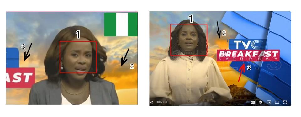 <span>Comparison showing the similarities between the claim (left) and recent livestreamed broadcast by TVC News (right)</span>