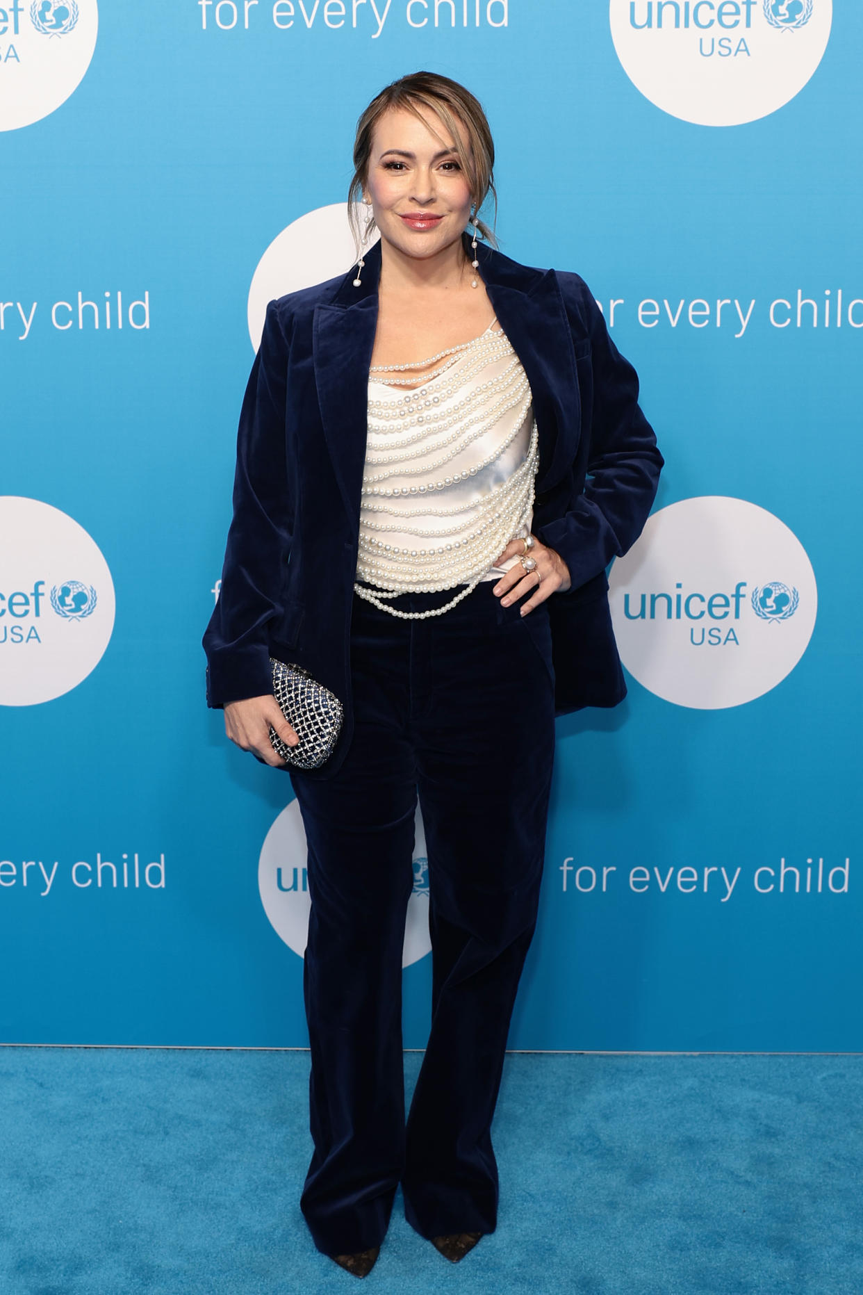 NEW YORK, NEW YORK - NOVEMBER 29: Alyssa Milano attends the 2022 UNICEF Gala at The Glasshouse on November 29, 2022 in New York City. (Photo by Dimitrios Kambouris/Getty Images)