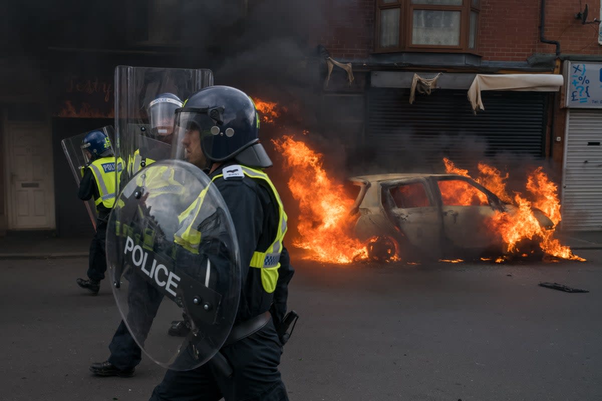 Violent far-right disorder has broken out across the UK this month (Getty)