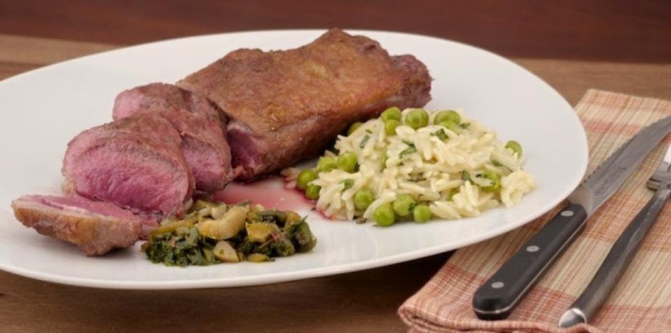 <p>Food Hunter's Guide to Cuisine</p><p>This cozy meal is pure comfort food.</p><p><strong>Get the recipe: </strong><a href="http://www.foodhuntersguide.com/2015/02/silere-alpine-merino-lambreview-recipes.html" rel="nofollow noopener" target="_blank" data-ylk="slk:Orzo Risotto with Meyer Lemon and Spring Peas;elm:context_link;itc:0;sec:content-canvas" class="link "><strong>Orzo Risotto with Meyer Lemon and Spring Peas</strong></a></p>
