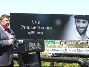 Richard Callender leads 63 seconds of silence during racing at Rosehill Gardens.
