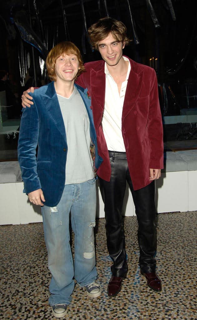 <p>Rupert Grint and Robert Pattinson at the London premiere of Harry Potter and the Goblet of Fire - 11/06/2005</p>