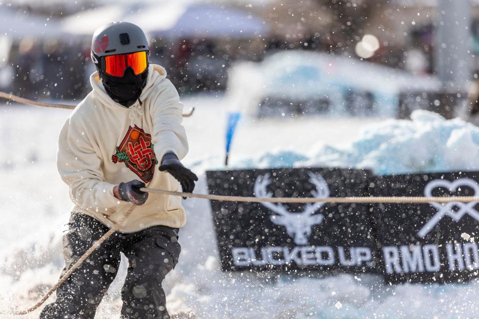 Karl Verhaaren competes in the 2024 Utah Skijoring competition at the Wasatch County Event Complex in Heber City on Saturday, Feb. 17, 2024. | Marielle Scott, Deseret News