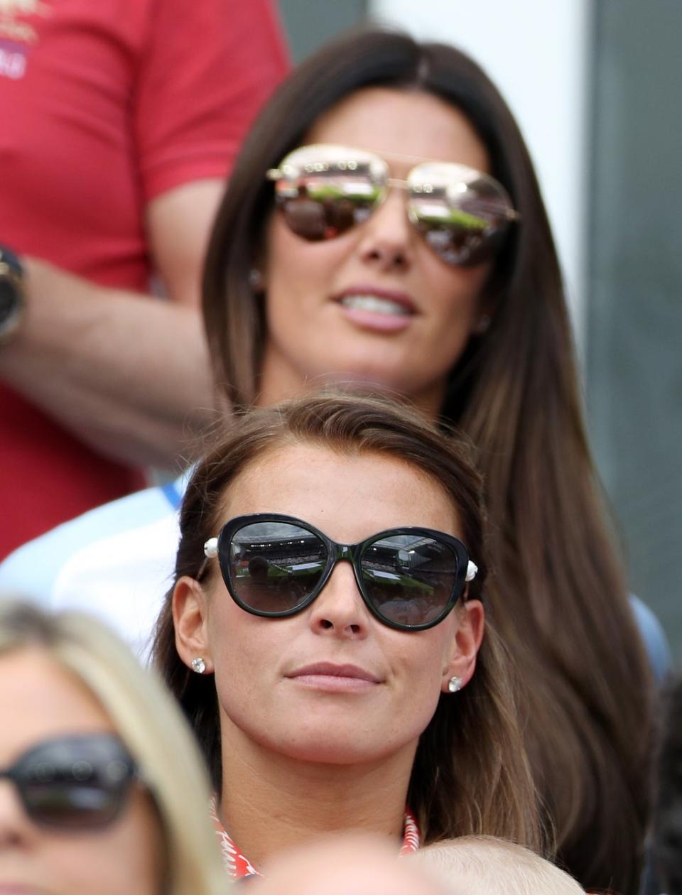 Coleen Rooney and Rebekah Vardy in the stands during the Euro 2016 (PA)