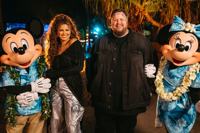 <p>Disney/Chloe Rice</p> Tori Kelly and Jelly Roll in Hawaii for their American Idol mentorship