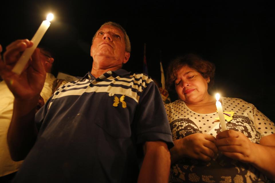 Residents pay homage in front of the house of Colombian Nobel Prize laureate Garcia Marquez in Aracataca