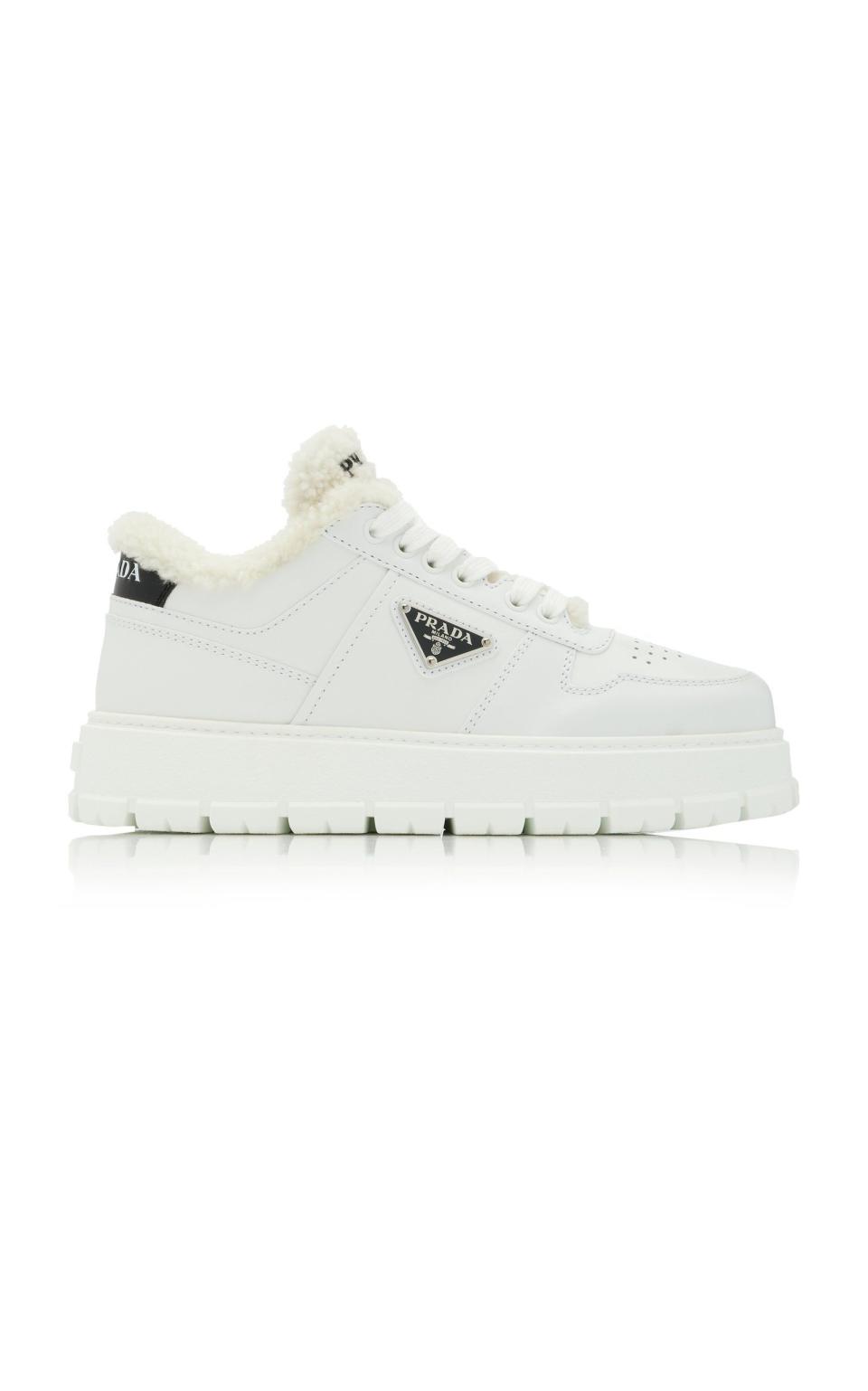 14) Shearling-Lined Leather Sneaker