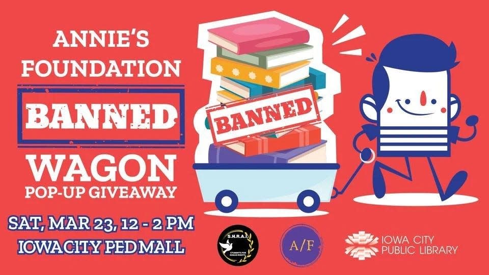 Annie's Foundation is teaming up with ICPL and bookmobile to give away free banned books from 12 p.m. to 2 p.m. at the Ped Mall on March 23.