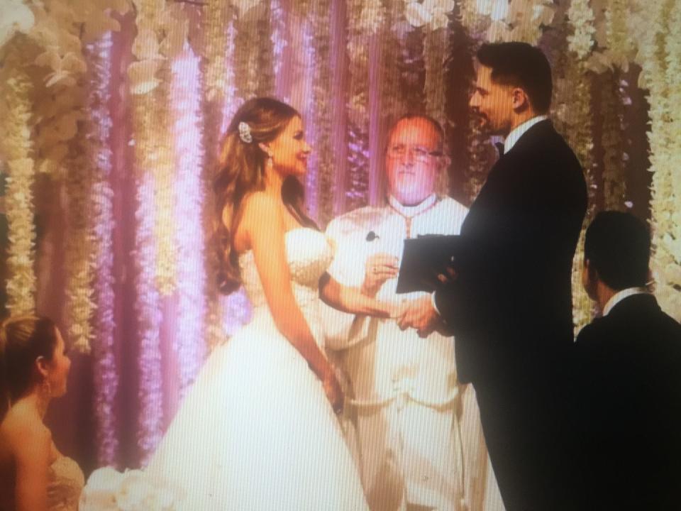 Sofia Vergara and Joe Manganiello at their wedding at The Breakers.