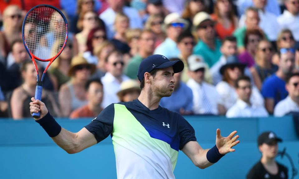 Andy Murray during his match against Nick Kyrgios at Queen’s, which the Scot lost in three sets.