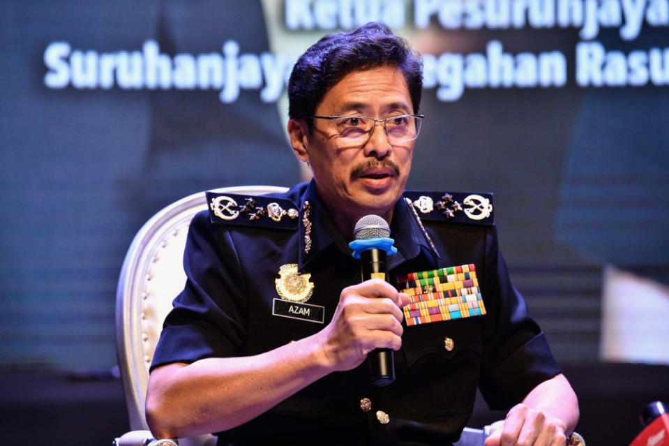 MACC chief commissioner Datuk Seri Azam Baki speaks to members of the media in Kuala Lumpur, May 4, 2021. — Bernama pic