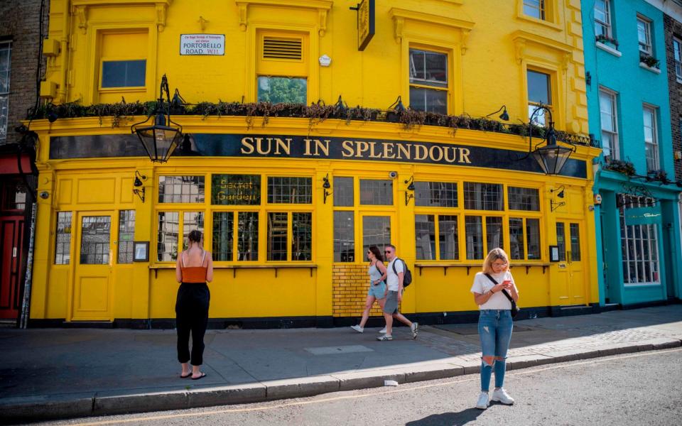 The Sun in Splendour pub in Portobello Market, west London