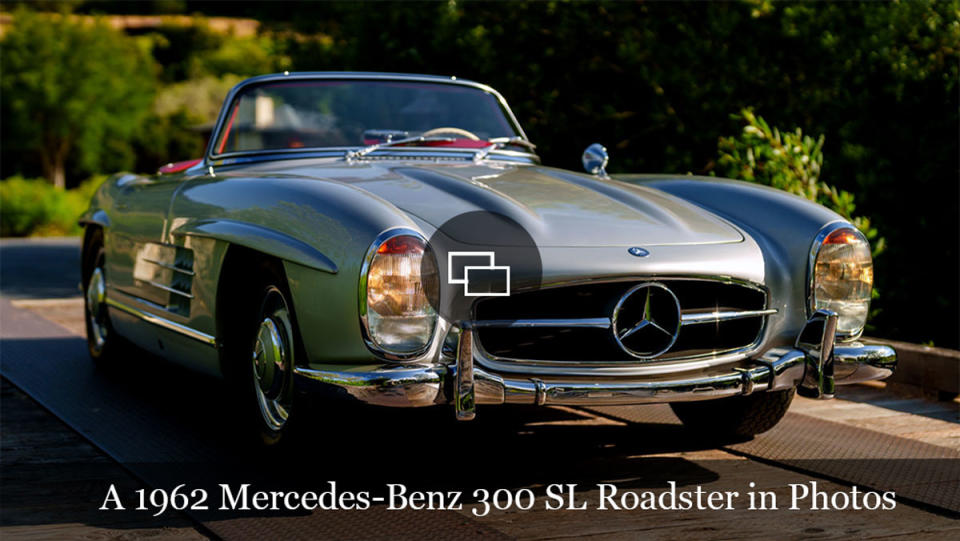 A fully restored 1962 Mercedes-Benz 300 SL Roadster.