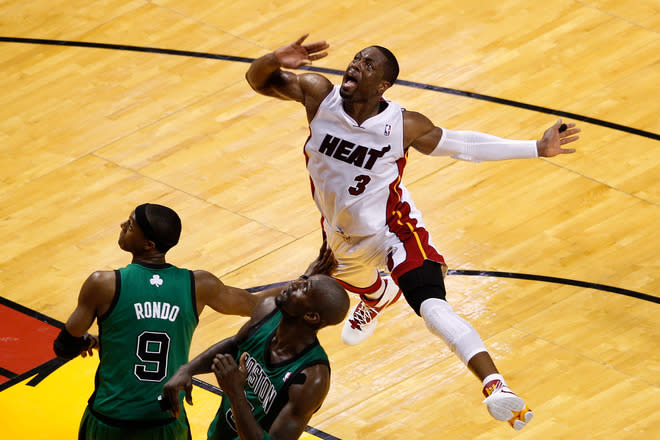   Dwyane Wade #3 Of The Miami Heat Watches Getty Images