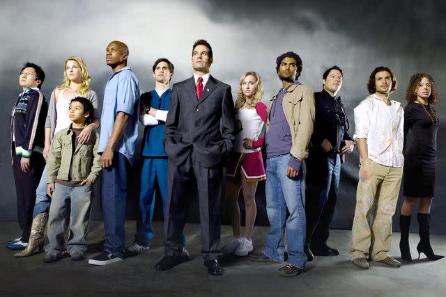 <p>Mitch Haaseth/NBC/Courtesy Everett Collection</p> From left: Masi Oka, Ali Larter, Noah Gray-Cabey, Leonard Roberts, Milo Ventimiglia, Adrian Pasdar, Hayden Panettiere, Sendhil Ramamurthy, Greg Grunberg, Santiago Cabrera, Tawny Cypress on 'Heroes'