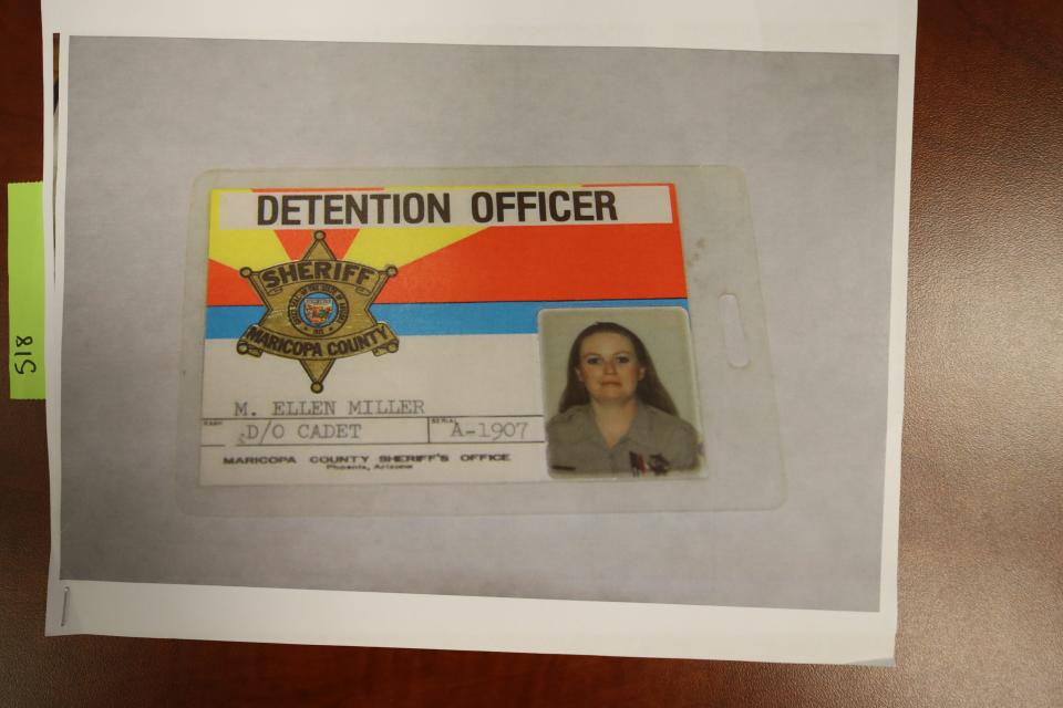A detention officer card that belonged to Bryan Patrick Miller's mother, Ellen. She died in 2010. The card was used as evidence in Bryan Miller's trial.