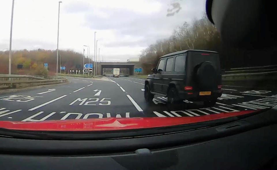 Terrifying footage shows the moment Premier League ace Joe Willock crashed his £140,000 car while on the way to training - losing control as he went round a bend. The Arsenal and England U21s midfielder was said to have been unhurt in the smash, which was caught on dashcam by another motorist. Dramatic video shows Willock, 21, cutting across multiple lanes and racing his Mercedes-Benz G-Class up a slip road to join the M25 near South Mimms, Herts. But he hits a barrier, causing him to lose a wheel and spin out - ending up in a hedge.