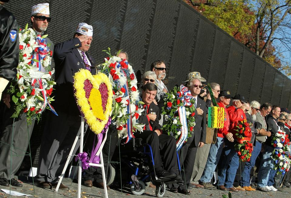 Veterans Day Ceremony Held At Vietnam Veterans Memorial