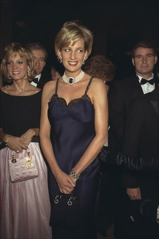 <p>Richard Corkery/NY Daily News via Getty Images</p> Princess Diana at the Met Gala in New York City in December 1996.