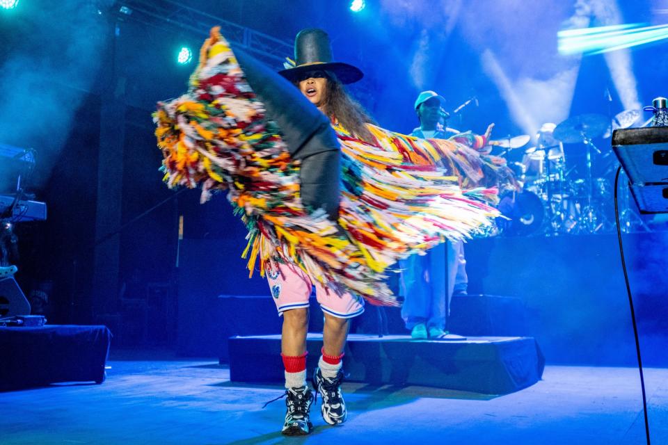 <p>Erykah Badu performs during 2022 BRIC Celebrate Brooklyn! at Lena Horne Bandshell at Prospect Park on Aug. 5 in New York City. </p>