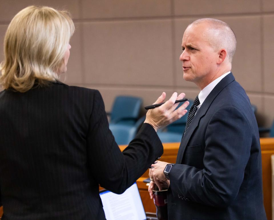 Assistant State Attorneys Amy Berndt and Toby Hunt in court on Tuesday.