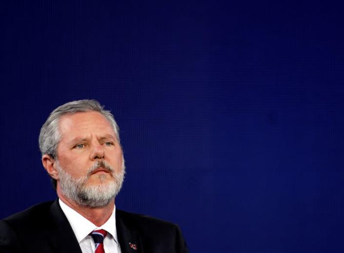 FILE PHOTO: Liberty University President Jerry Falwell Jr., attends commencement in Lynchburg, Virginia