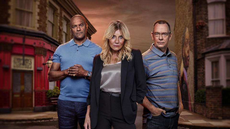 EastEnders,28-08-2023,6757,George Knight (COLIN SALMON);Cindy Beale (MICHELLE COLLINS);Ian Beale (ADAM WOODYATT),***EMBARGOED TILL TUESDAY 22TH AUGUST 2023****,BBC,Jack Barnes/Kieron McCarron