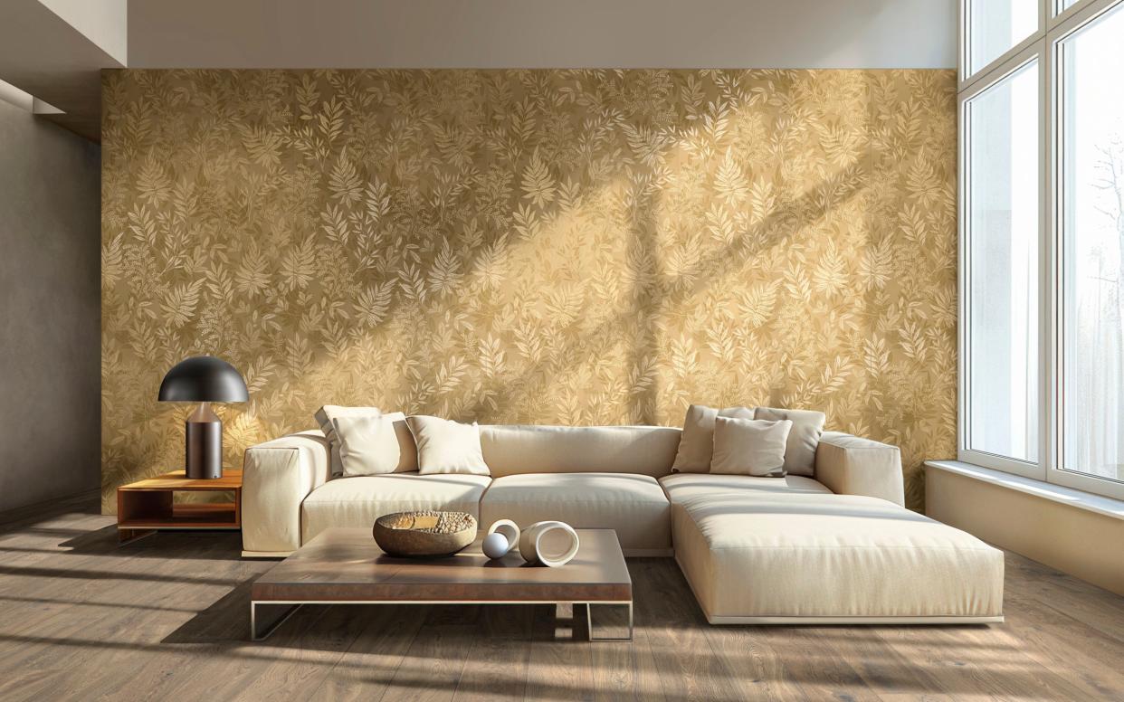  Milan Design Week Marazzi Golden Leaf Incanto wall slab in gold leaf. 