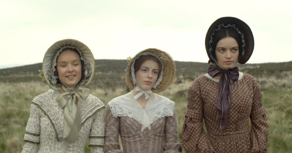 Alexandra Dowling as Charlotte, Amelia Gething as Anne, and Emma Mackey as Emily in “Emily” - Credit: Courtesy Everett Collection