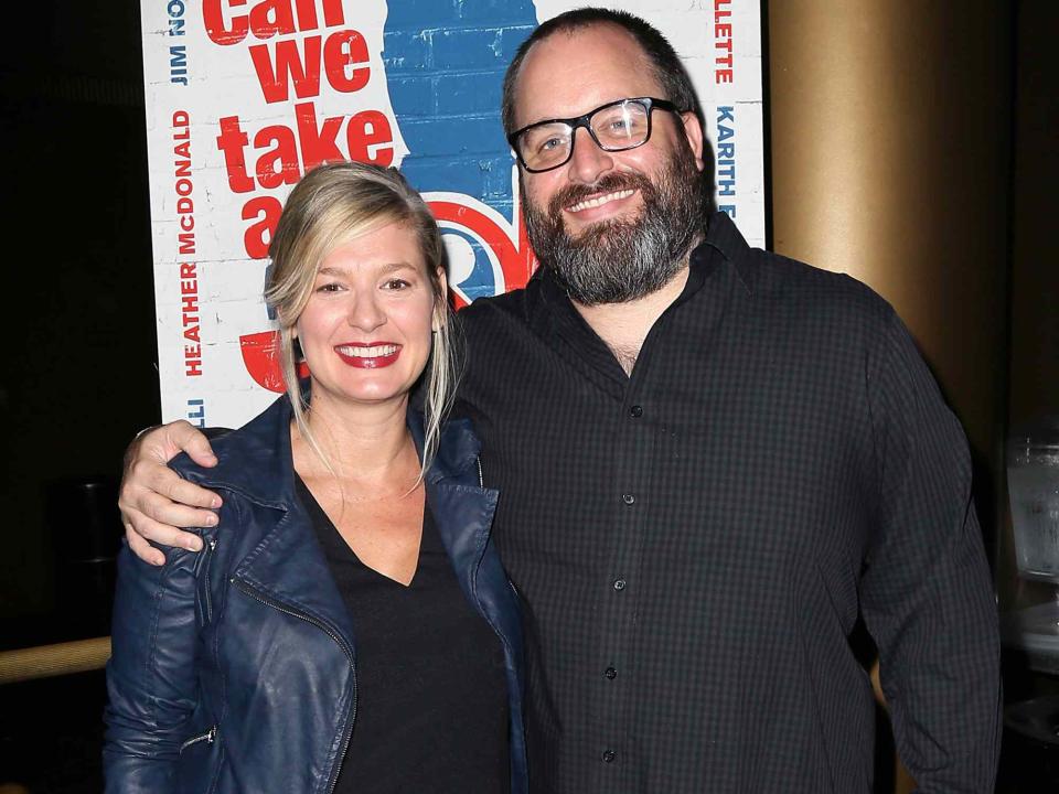 <p>David Livingston/Getty</p> Tom Segura and his wife Christina Pazsitzky attend the Los Angeles premiere of Samuel Goldwyn Films "Can We Take A Joke?" on July 29, 2016 in Beverly Hills, California.