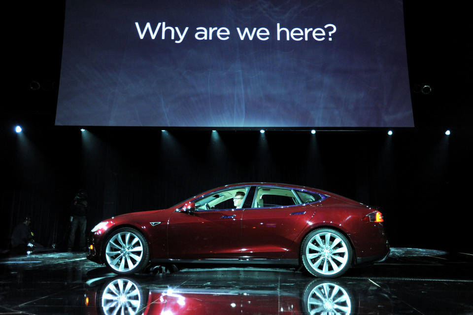 LOS ANGELES, CA - FEBRUARY 09: General view of the atmosphere during Tesla Worldwide Debut of Model X on February 9, 2012 in Los Angeles, California. (Photo by Jordan Strauss/Getty Images for Tesla)