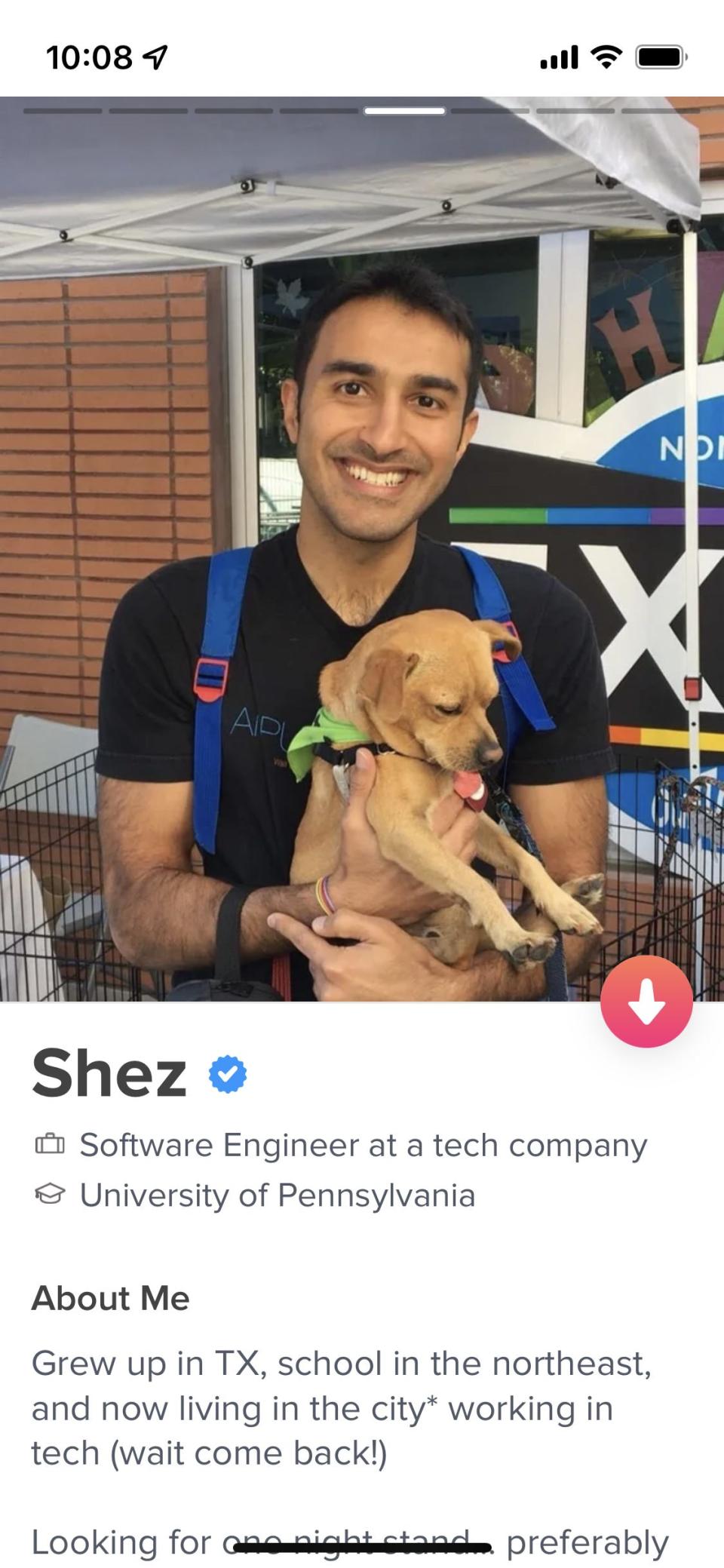 Shez shared his Tinder profile with dating expert Sara Tick, who gave him suggestions for updating it.