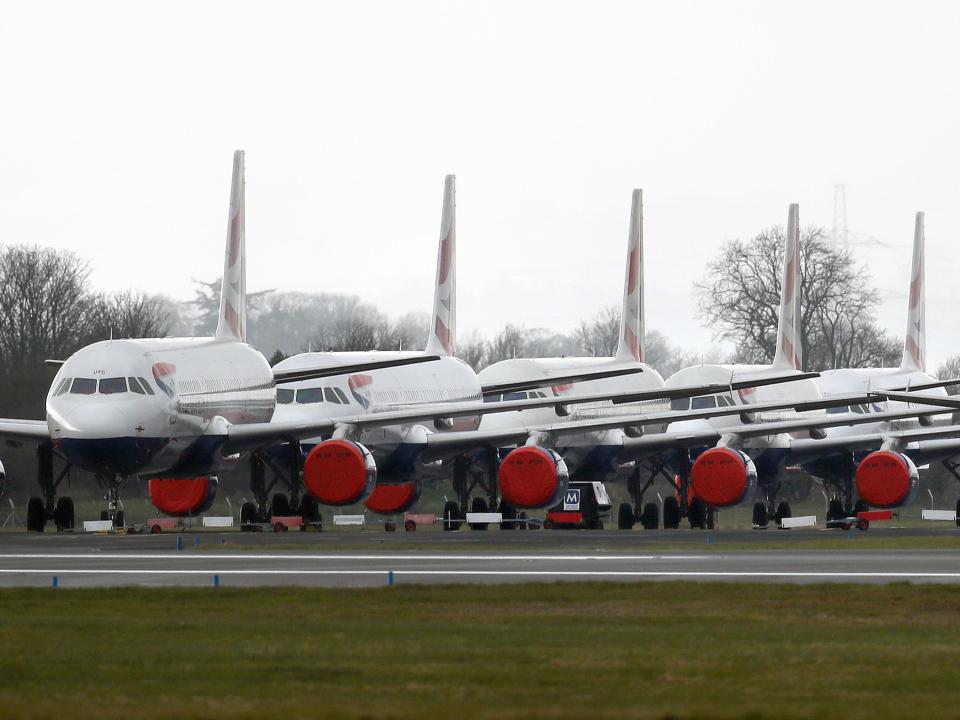 Grounded planes British Airways