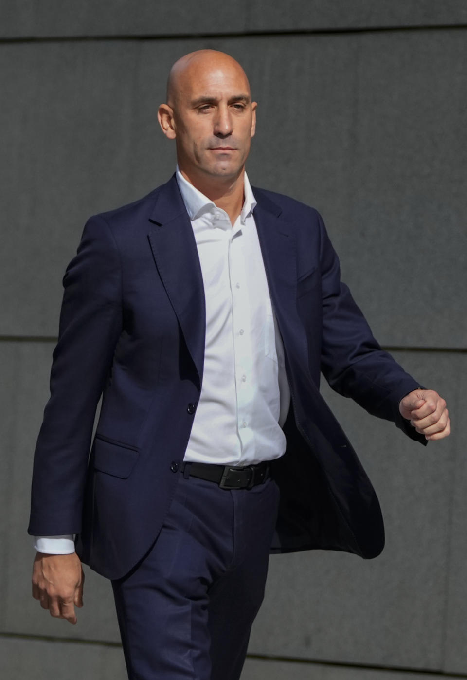 The former president of Spain's soccer federation Luis Rubiales arrives at the National Court in Madrid, Spain, Friday, Sept. 15, 2023. Spanish state prosecutors formally accused Rubiales last week of alleged sexual assault and an act of coercion after Rubiales kissed Spain forward Jenni Hermoso on the lips during the awards ceremony after Spain beat England to win the title on Aug. 20 in Sydney, Australia. (AP Photo/Manu Fernandez)