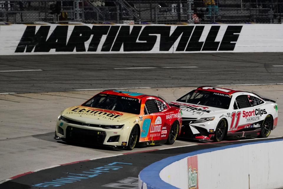 Chase Elliott (9) and William Byron led all but six laps at Martinsville.