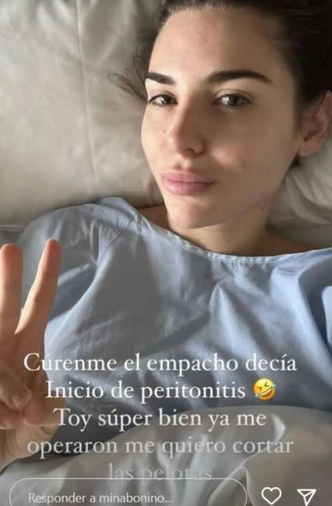Mina Bonino fue operada de urgencia por una peritonitis