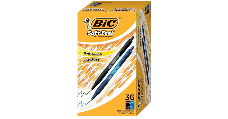 BIC Soft Feel Retractable Ballpoint Pen (36-count) (Photo: Amazon)