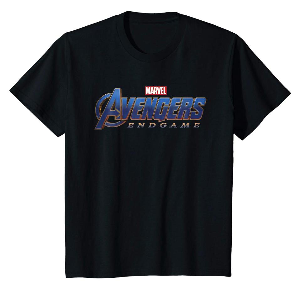 <b>Buy It! </b>Marvel Avengers Endgame Movie Logo Graphic T-Shirt, $22.99; <a href="https://www.amazon.com/Marvel-Avengers-Endgame-Graphic-T-Shirt/dp/B07L78RJMD/ref=as_li_ss_tl?ie=UTF8&linkCode=ll1&tag=ewavengersendgamegearawarner419-20&linkId=2990b751631b23924943f04742798efe&language=en_US" rel="nofollow noopener" target="_blank" data-ylk="slk:amazon.com;elm:context_link;itc:0;sec:content-canvas" class="link ">amazon.com</a>