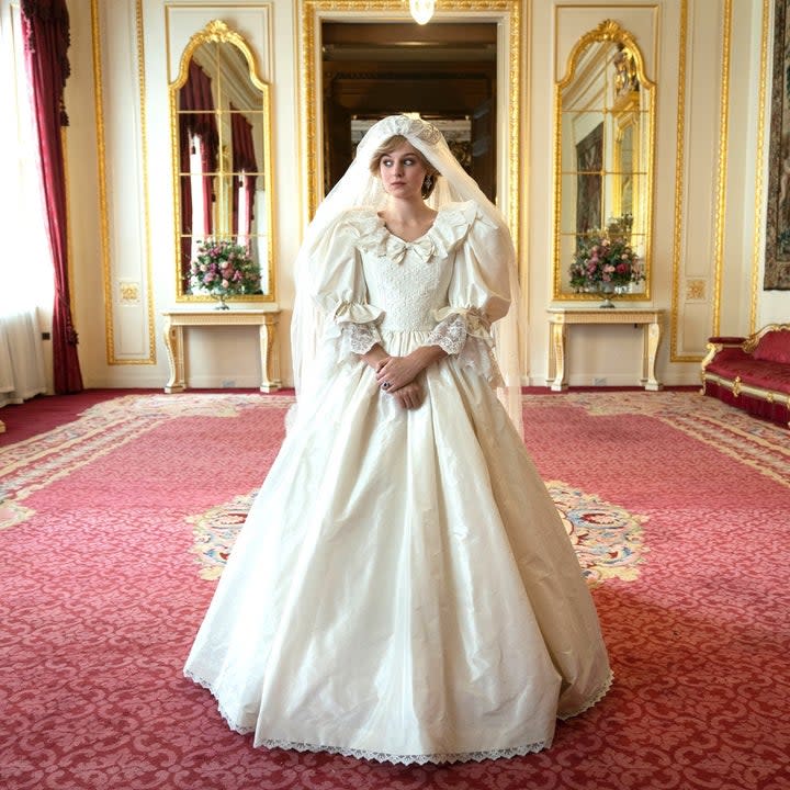 Princess Diana's wedding dress on The Crown