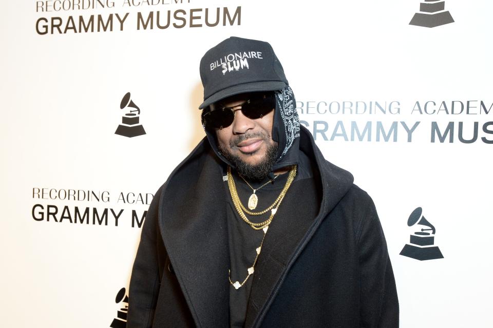 The-Dream attends the music from "The Color Purple" and Ava DuVernay's "Origin" Panel at GRAMMY Museum L.A. Live on Dec. 9, 2023, in Los Angeles.