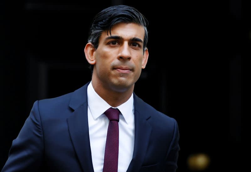 Britain's Chancellor of the Exchequer Rishi Sunak is seen at Downing Street in London