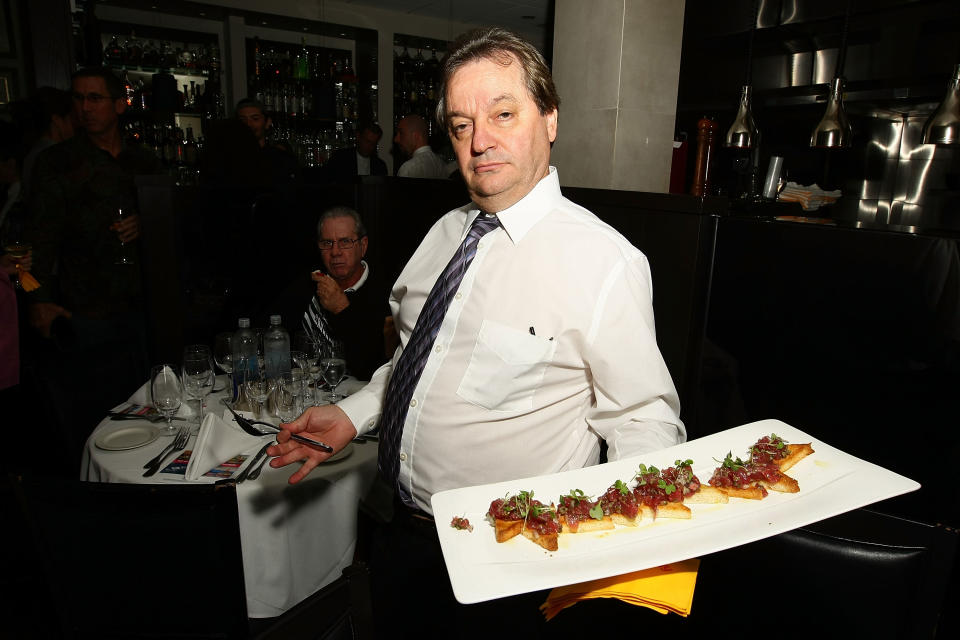 FORT LAUDERDALE, FL - FEBRUARY 25:  Waiters serving Dinner during 2016 Food Network & Cooking Channel South Beach Wine & Food Festival Presented By FOOD & WINE at Casa D' Angelo Ristorante on February 25, 2016 in Fort Lauderdale, Florida.  (Photo by Mychal Watts/Getty Images for SOBEWFF)