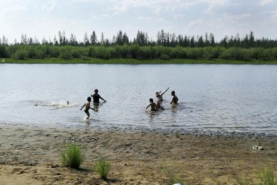 Children playing in water