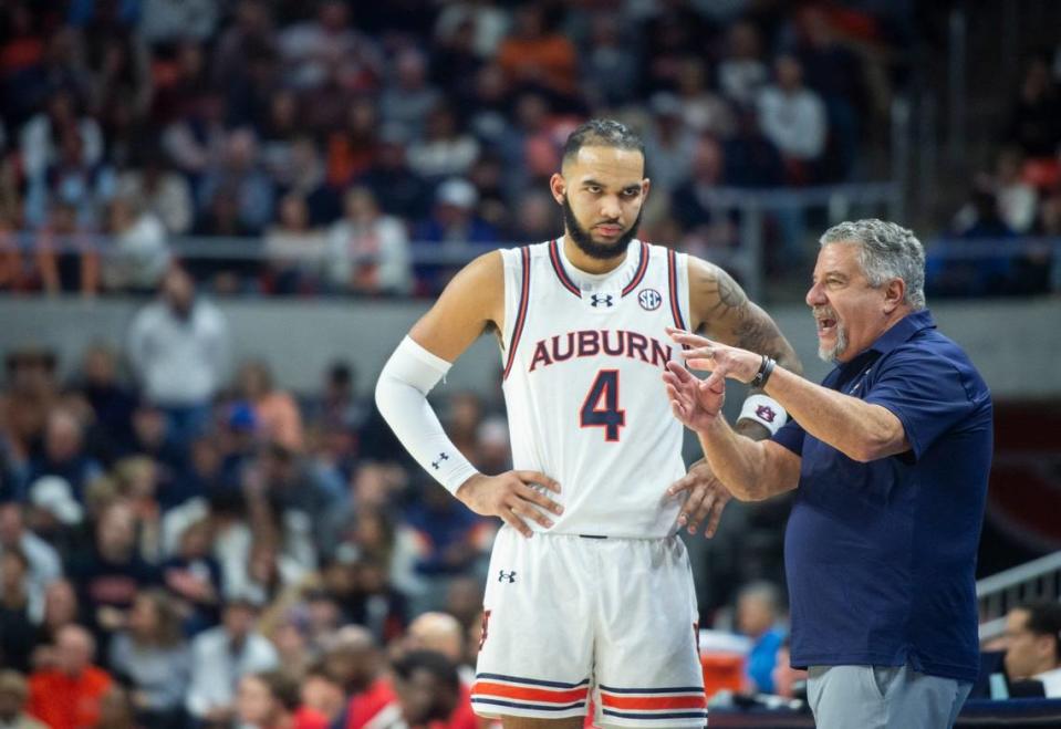 Former Morehead State star Johni Broome (4) leads Auburn in scoring (16 ppg), rebounding (8.6 rpg) and blocked shots (2.4 a game).